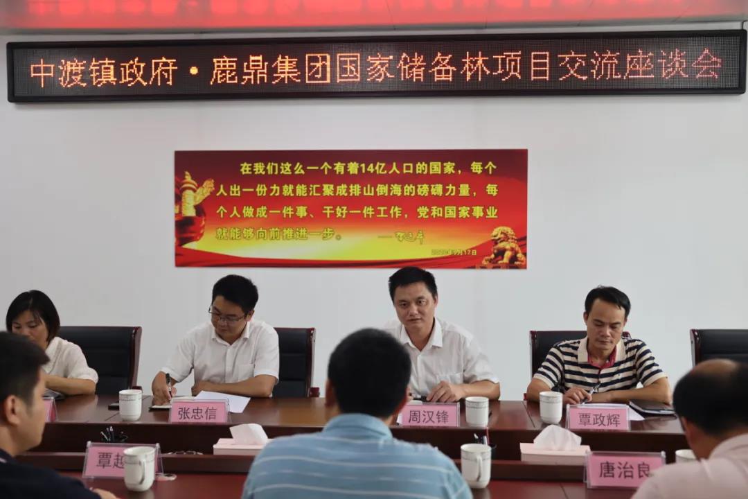 中渡镇当局到78m威九国际集团互换国储林项目建设